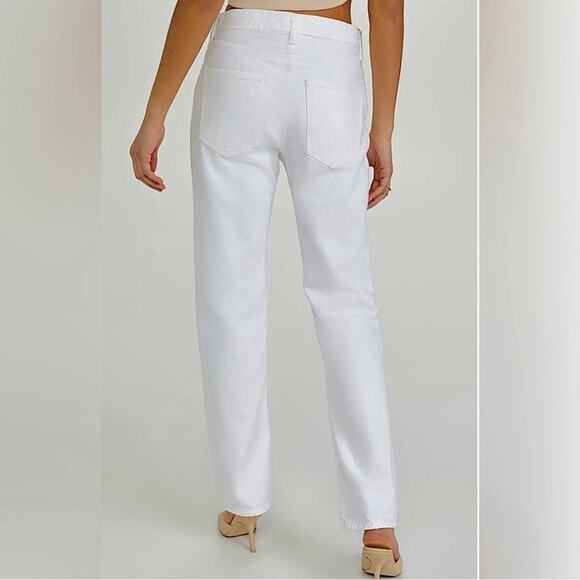 Agolde Lana Slice Straight in Element (white) Size 30 High Rise Button Fly - Picture 15 of 16